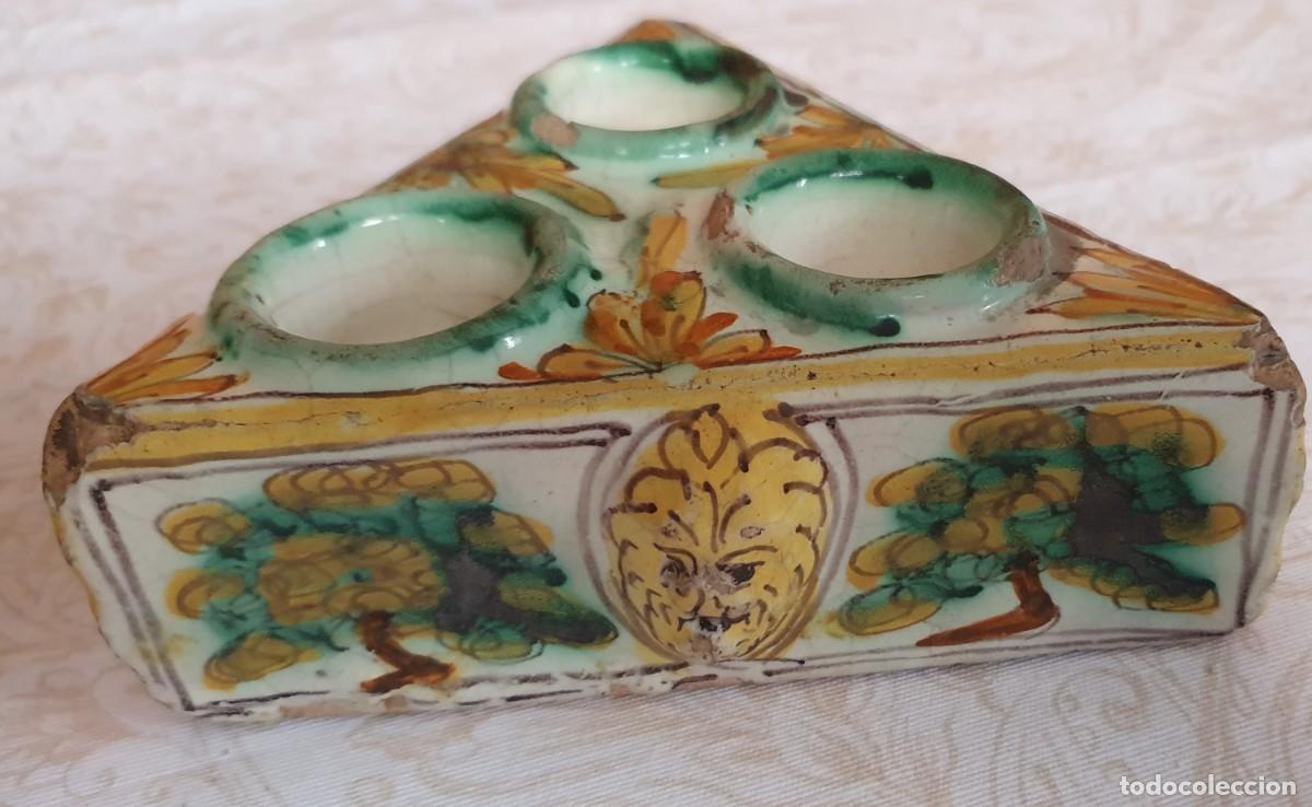 Antig&uuml;edades: Especiero de Talavera siglo XVIII - Foto 3