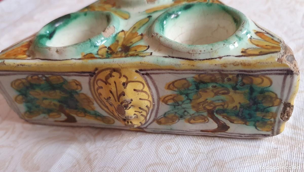 Antig&uuml;edades: Especiero de Talavera siglo XVIII - Foto 6