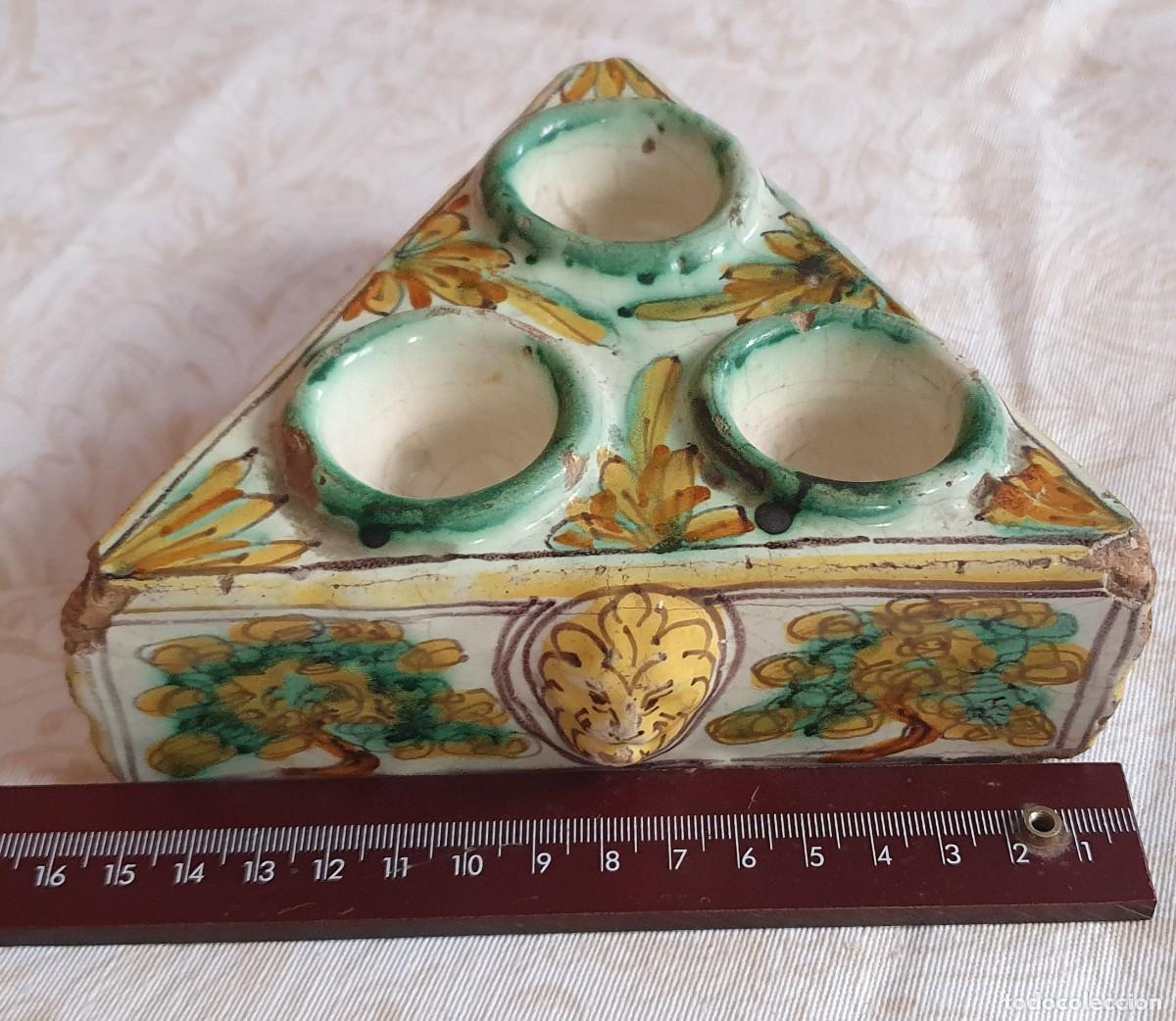 Antig&uuml;edades: Especiero de Talavera siglo XVIII - Foto 9