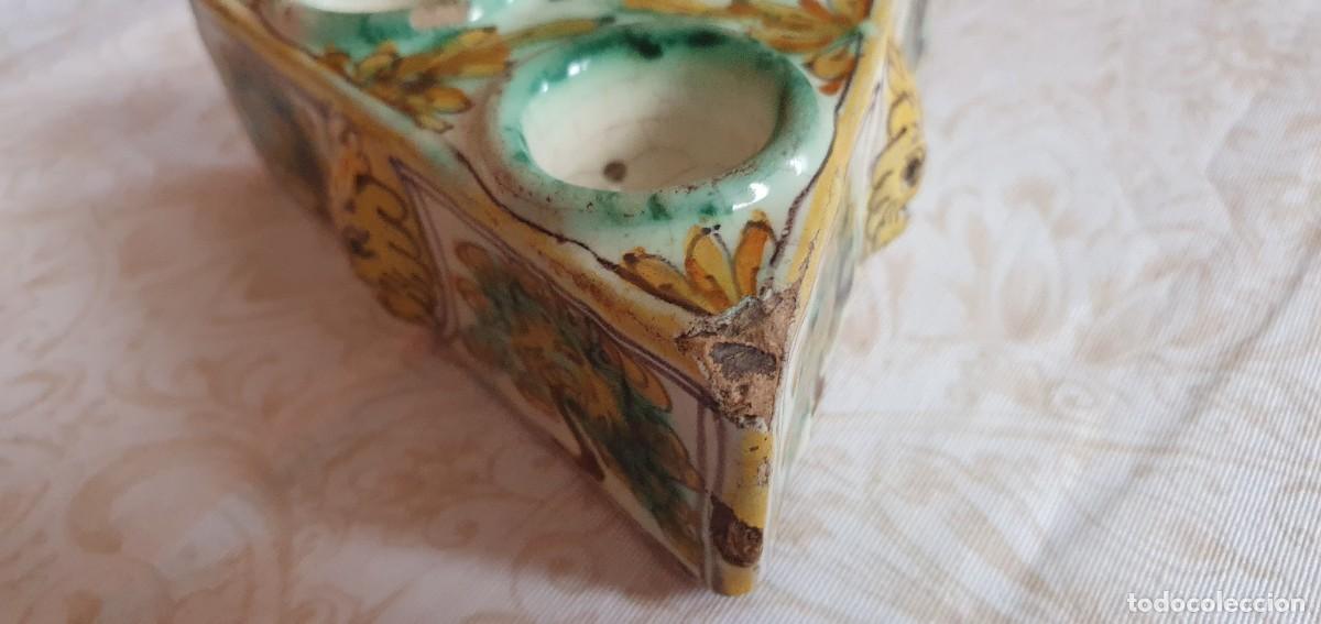 Antig&uuml;edades: Especiero de Talavera siglo XVIII - Foto 11