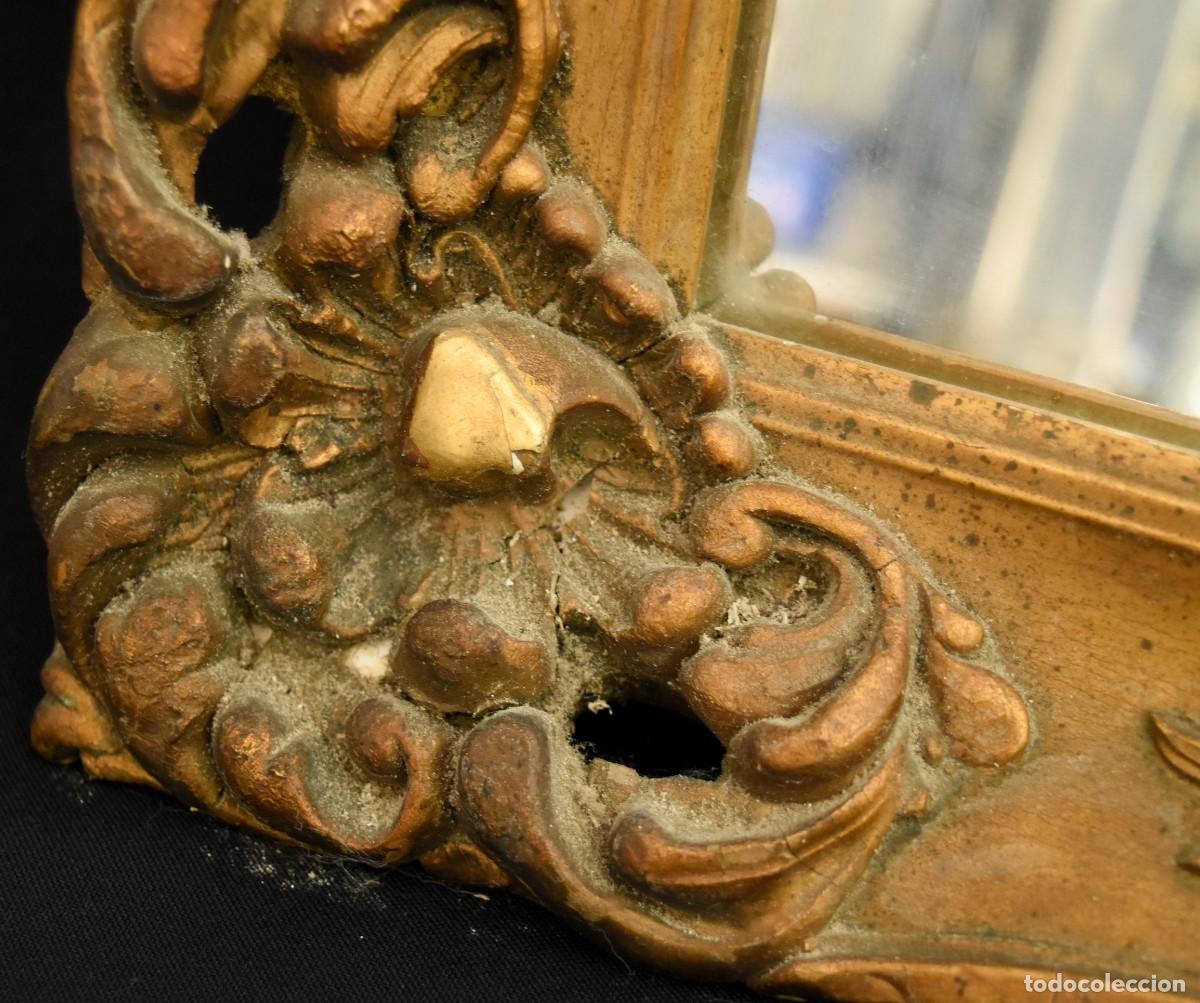Antig&uuml;edades: Espejo con marco dorado en estuco - Foto 7
