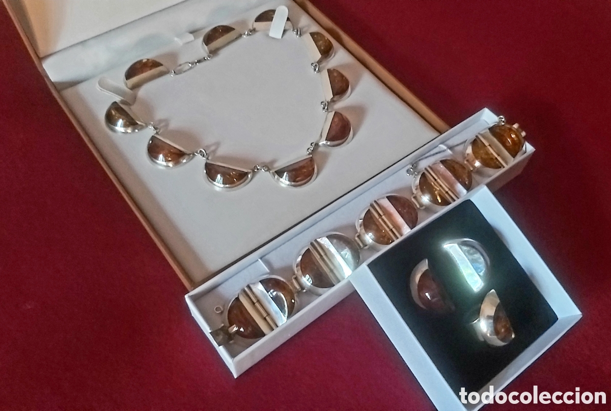 Antig&uuml;edades: Conjunto plata y ambar del b&aacute;ltico. - Foto 2
