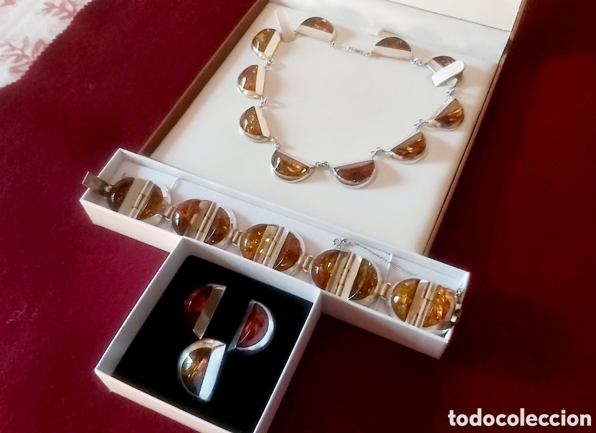 Antig&uuml;edades: Conjunto plata y ambar del b&aacute;ltico. - Foto 3