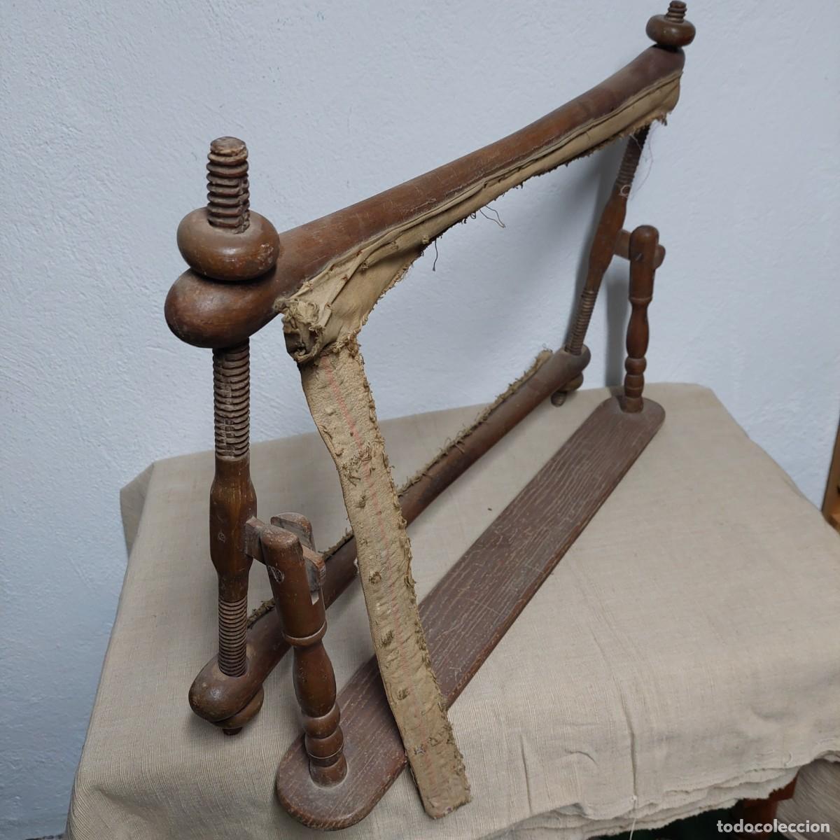 Antig&uuml;edades: Antiguo bastidor de costura madera rectangular - Foto 3