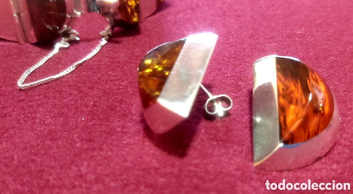 Antig&uuml;edades: Conjunto plata y ambar del b&aacute;ltico. - Foto 8