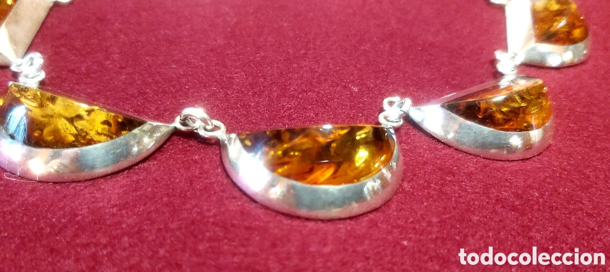 Antig&uuml;edades: Conjunto plata y ambar del b&aacute;ltico. - Foto 7