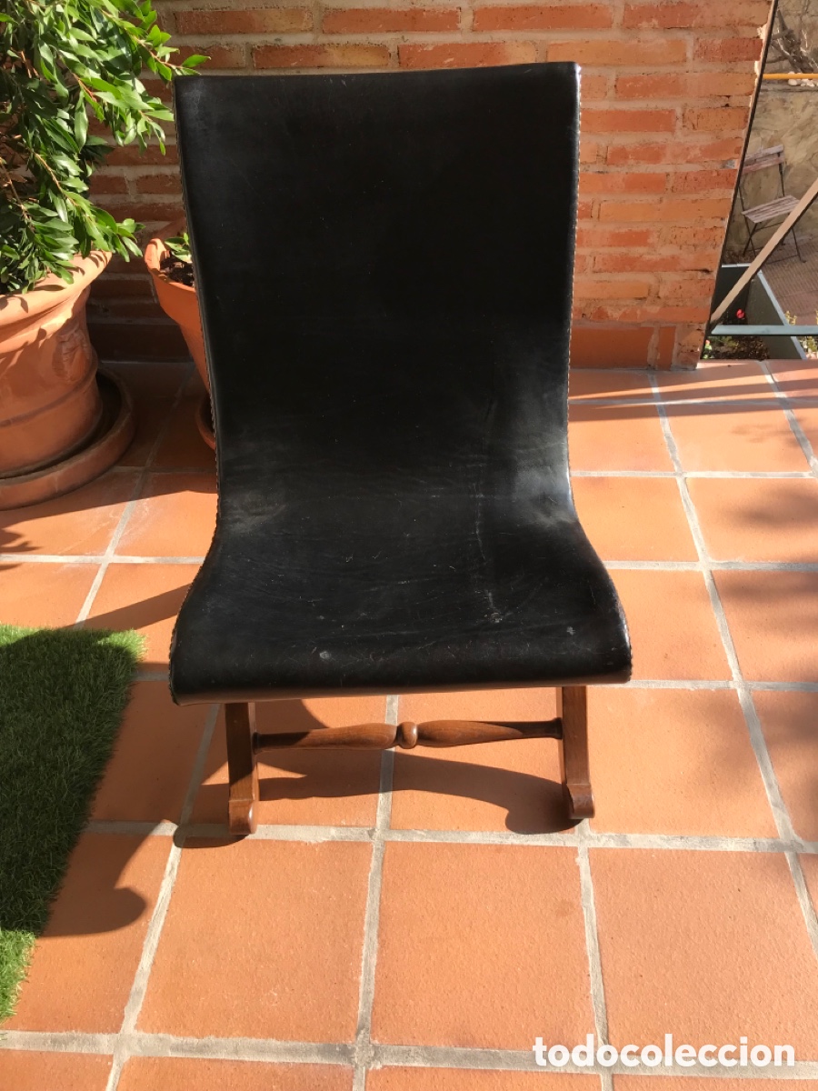 Antig&uuml;edades: SILLA ANTIGUA DE CUERO - Foto 2