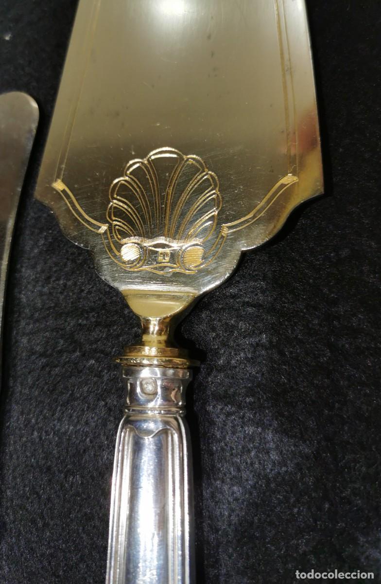 Antig&uuml;edades: ANTIGUOS CUBIERTOS DE POSTRE Y PALA DE PLATA - Foto 3