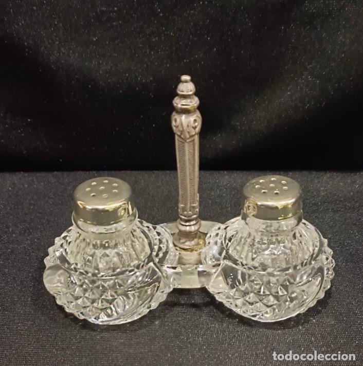 Antig&uuml;edades: FINISIMO ESPECIERO PLATA Y CRISTAL DE ROCA S.XIX - Foto 1