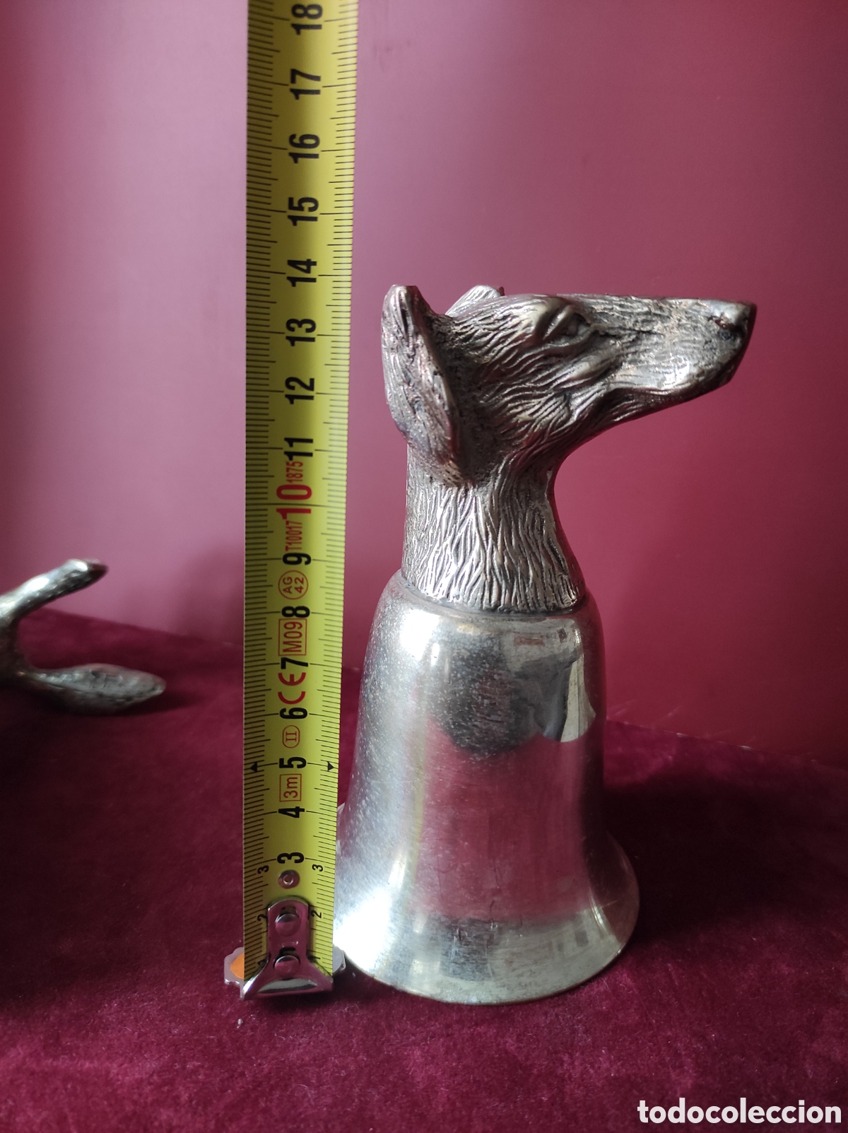 Antig&uuml;edades: Copas en lat&oacute;n PERRO Y LIEBRE - Foto 10