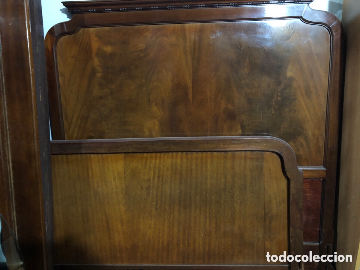 Antig&uuml;edades: Cama de caoba de 1&rsquo;05 cm. Completa - Foto 2