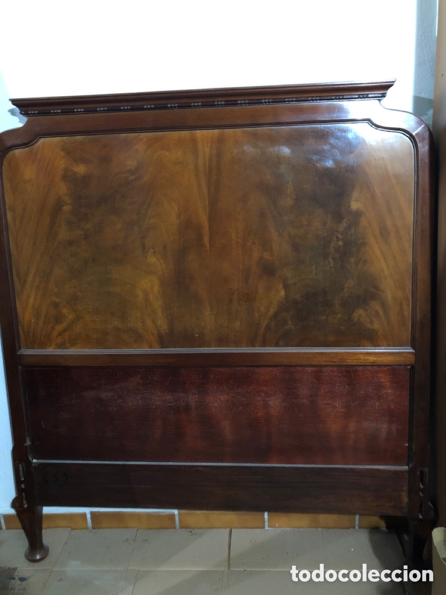Antig&uuml;edades: Cama de caoba de 1&rsquo;05 cm. Completa - Foto 1