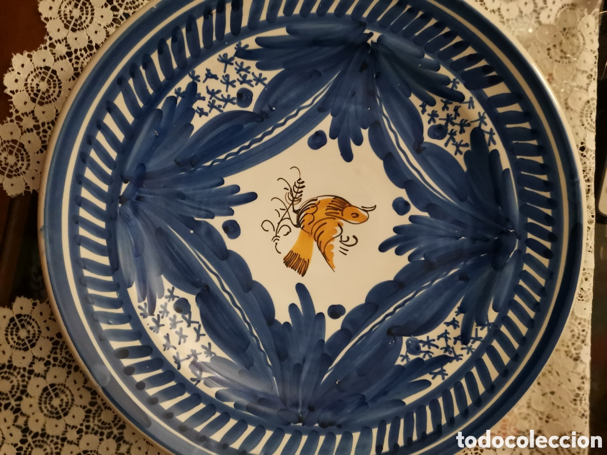 Antig&uuml;edades: Plato grande Talavera - Foto 2