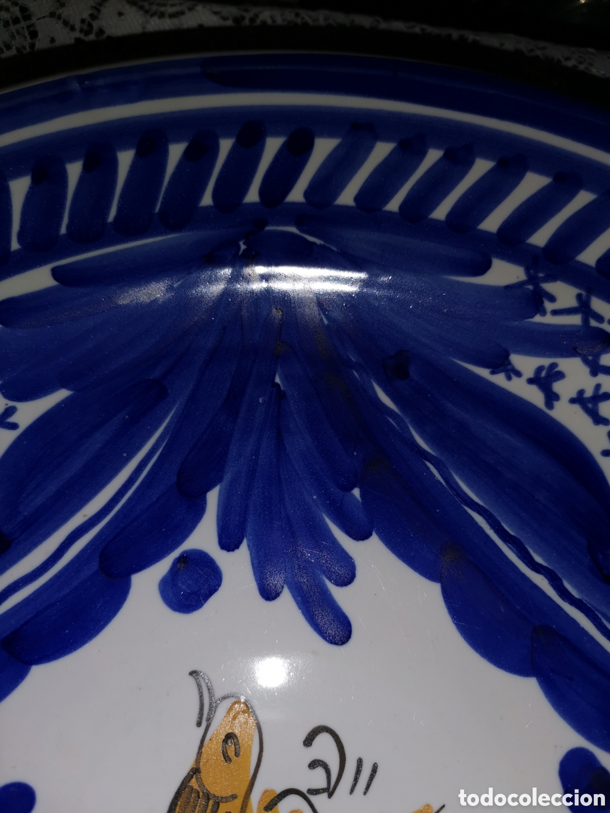 Antig&uuml;edades: Plato grande Talavera - Foto 4