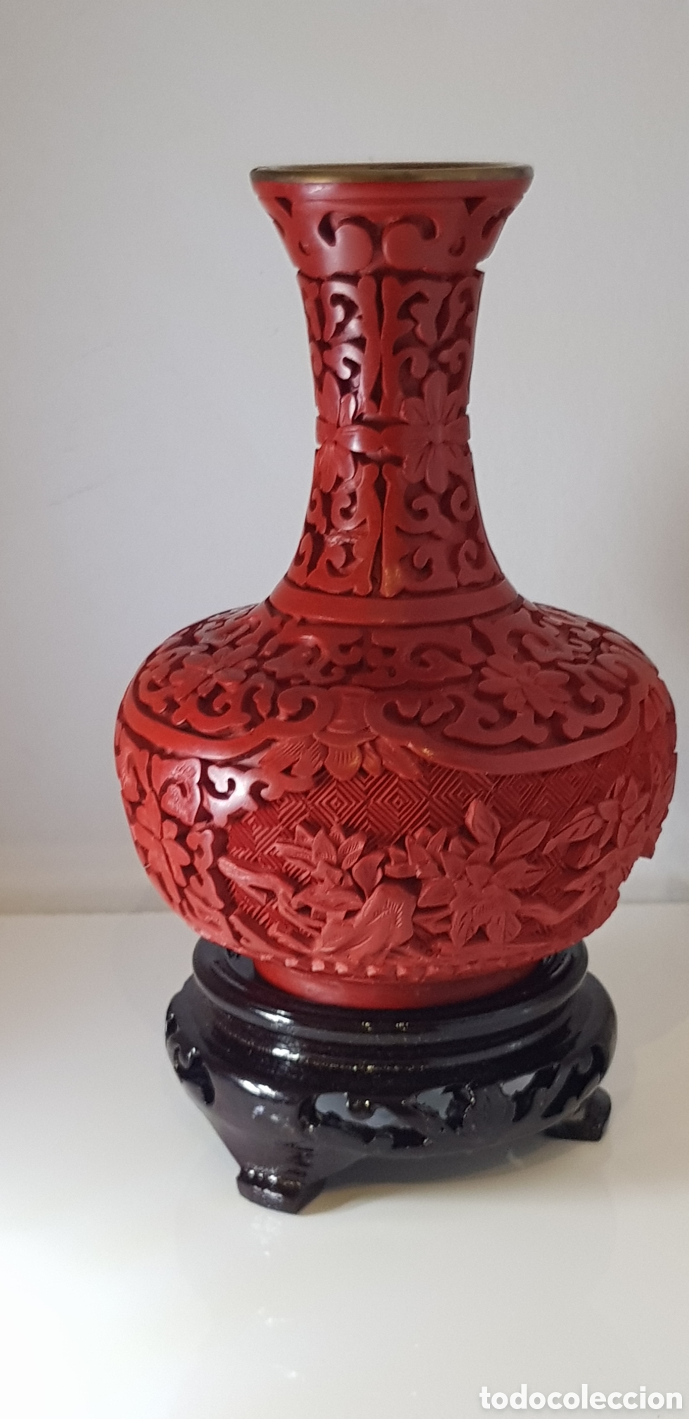 Antig&uuml;edades: Jarr&oacute;n chino laca cinabrio - Foto 1