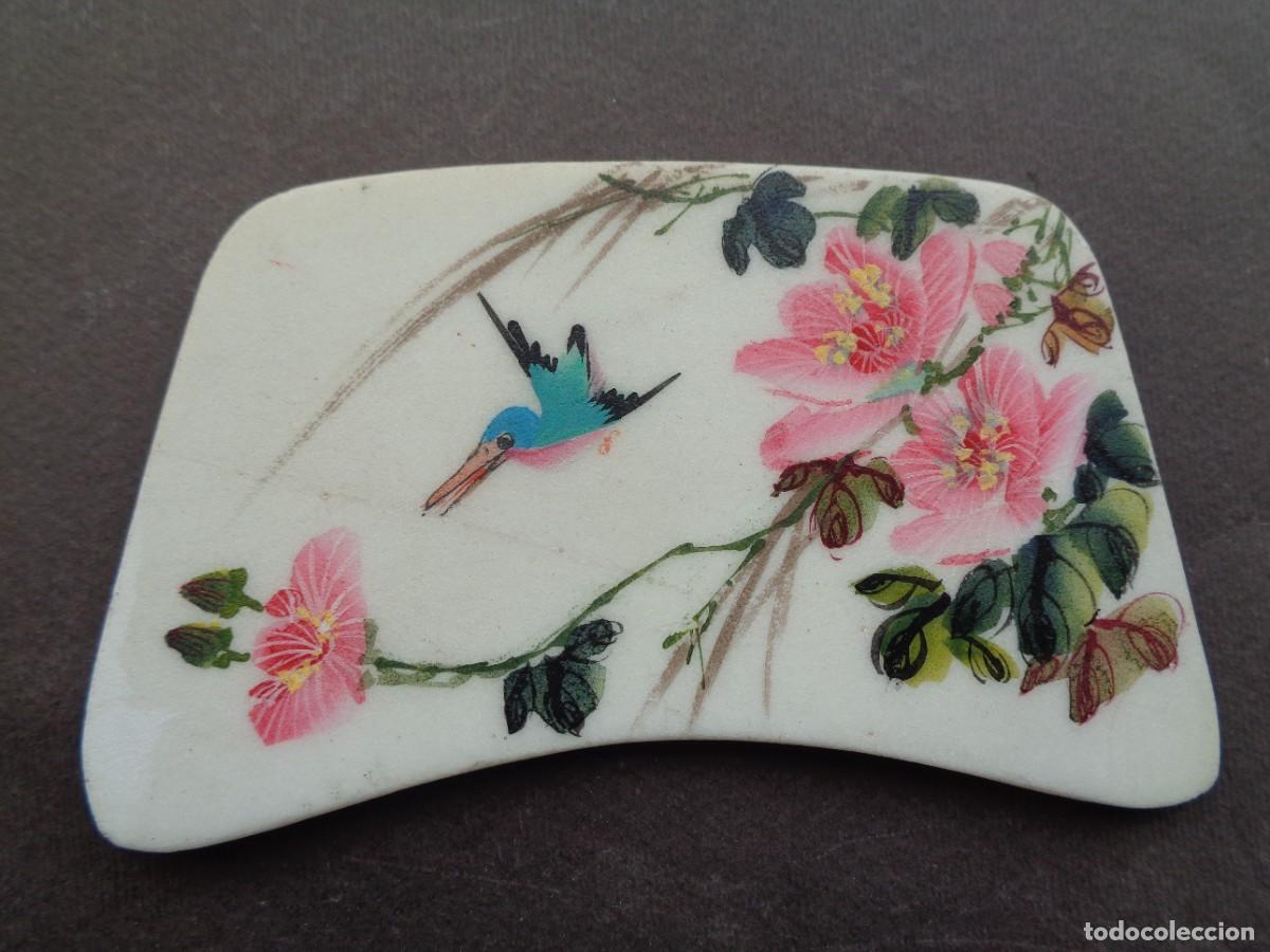 Antig&uuml;edades: PLACA DE PORCELANA CHINA DECORADA - Foto 1