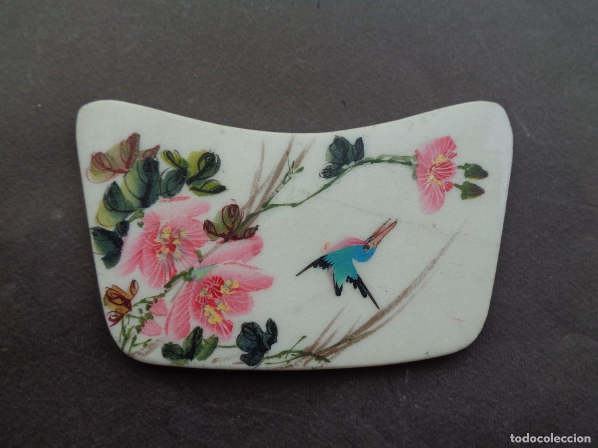 Antig&uuml;edades: PLACA DE PORCELANA CHINA DECORADA - Foto 2