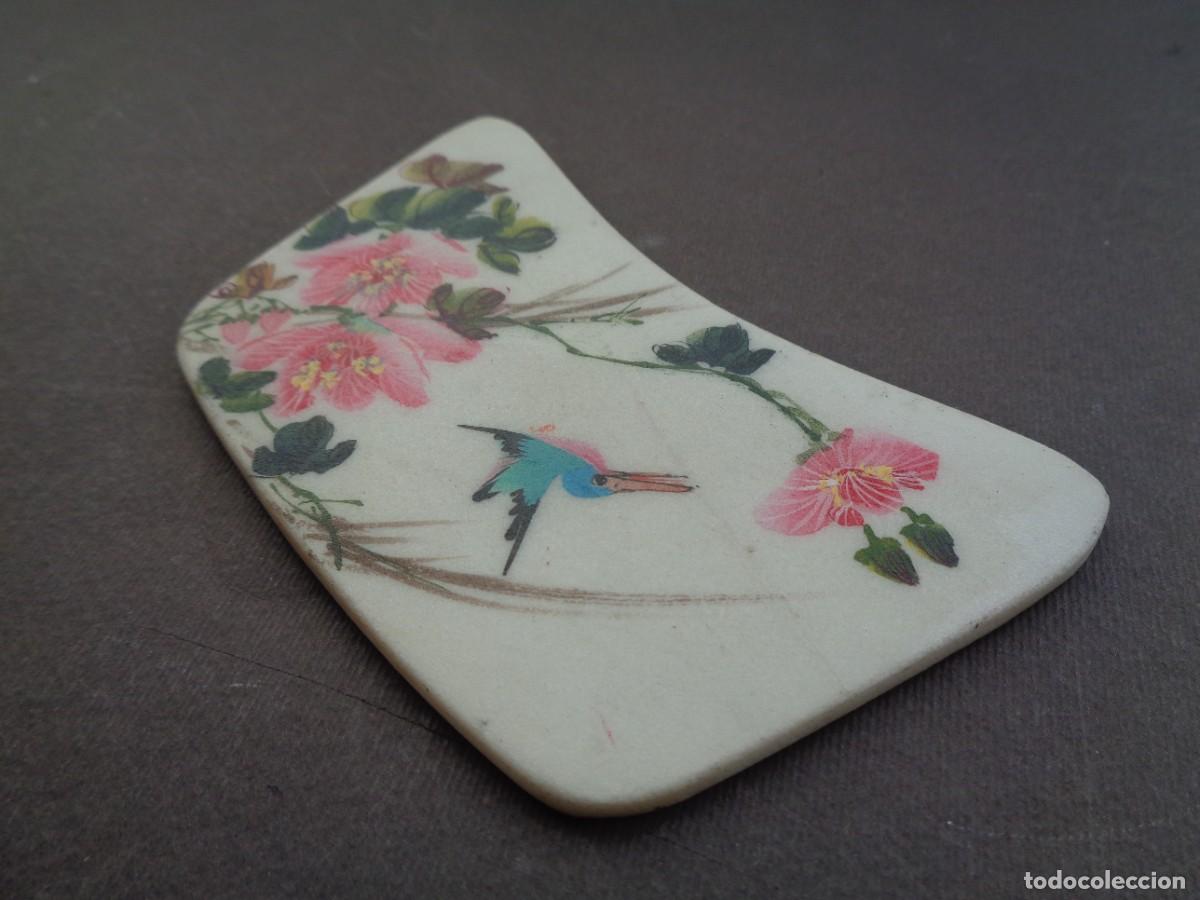 Antig&uuml;edades: PLACA DE PORCELANA CHINA DECORADA - Foto 3