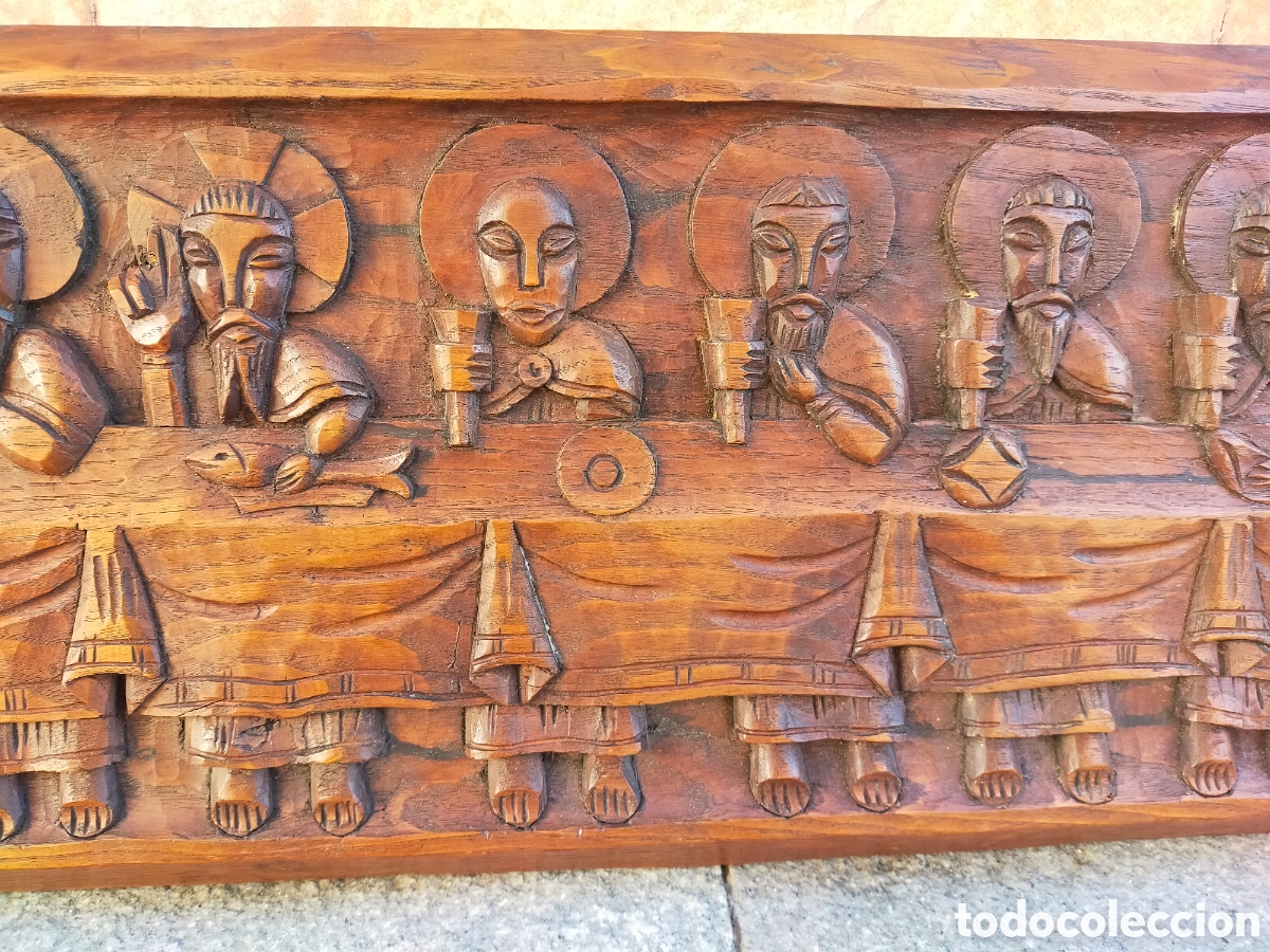Antig&uuml;edades: ULTIMA CENA TALLADA EN MADERA. - Foto 5