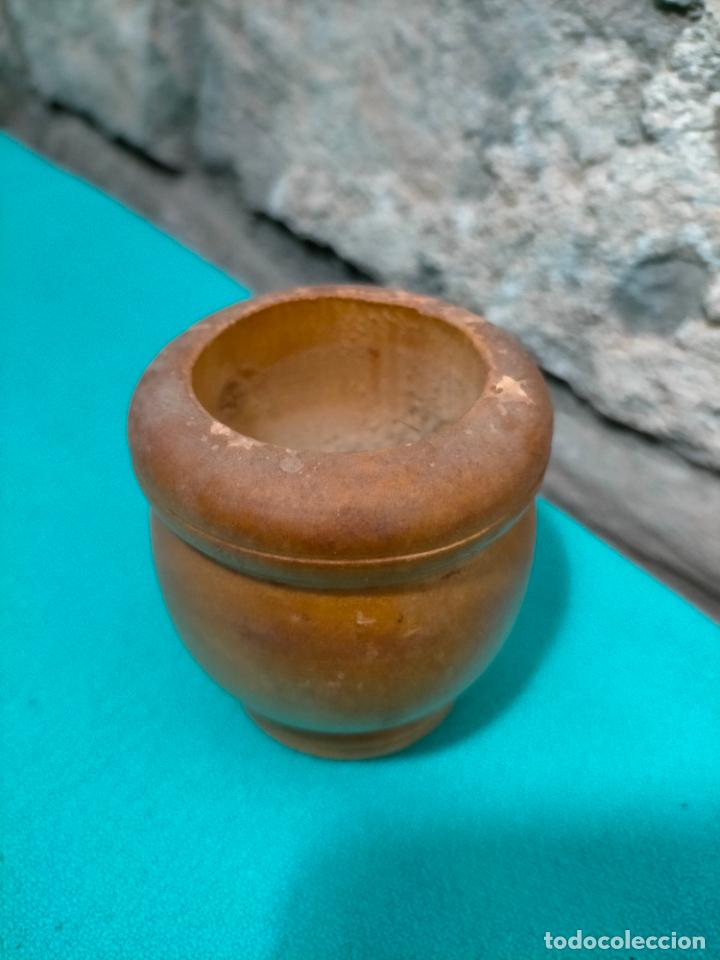 Antig&uuml;edades: Mortero peque&ntilde;o de madera - Foto 2