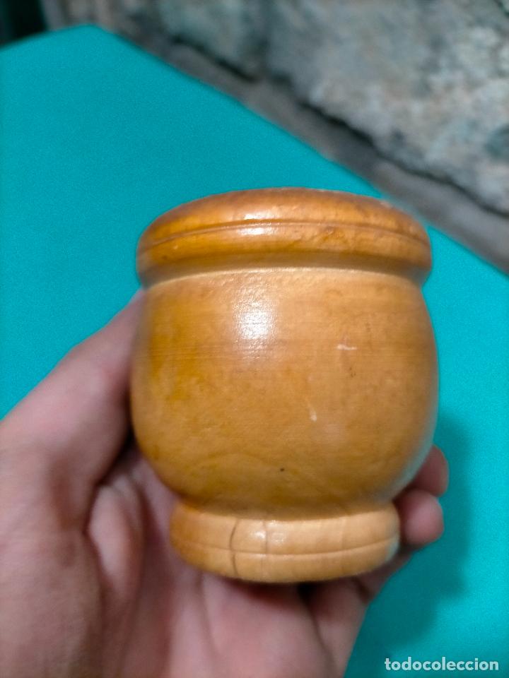 Antig&uuml;edades: Mortero peque&ntilde;o de madera - Foto 4