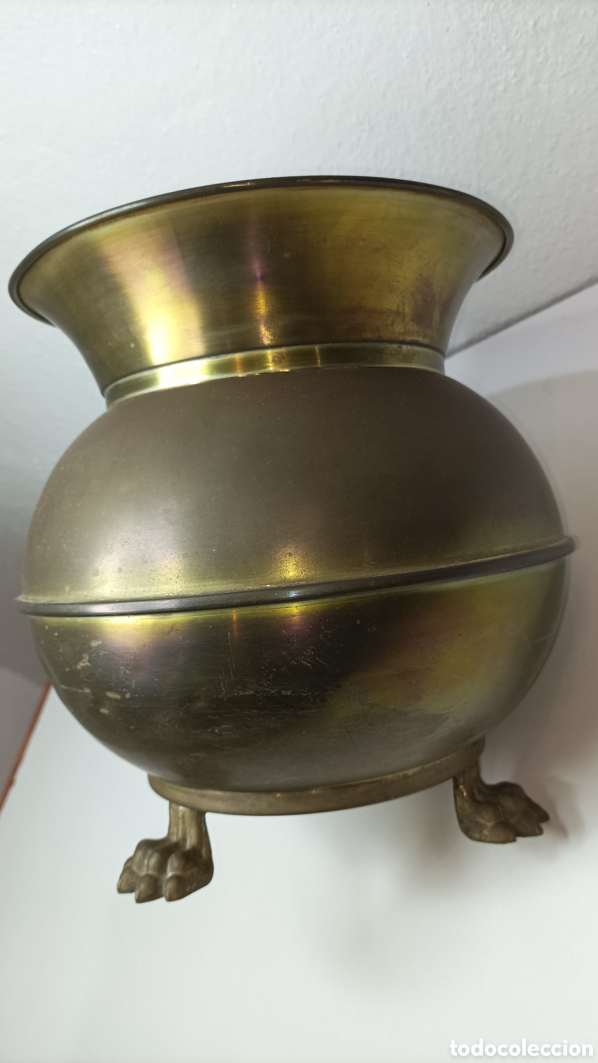 Antig&uuml;edades: Macetero o florero Antiguo de bronce - Foto 5