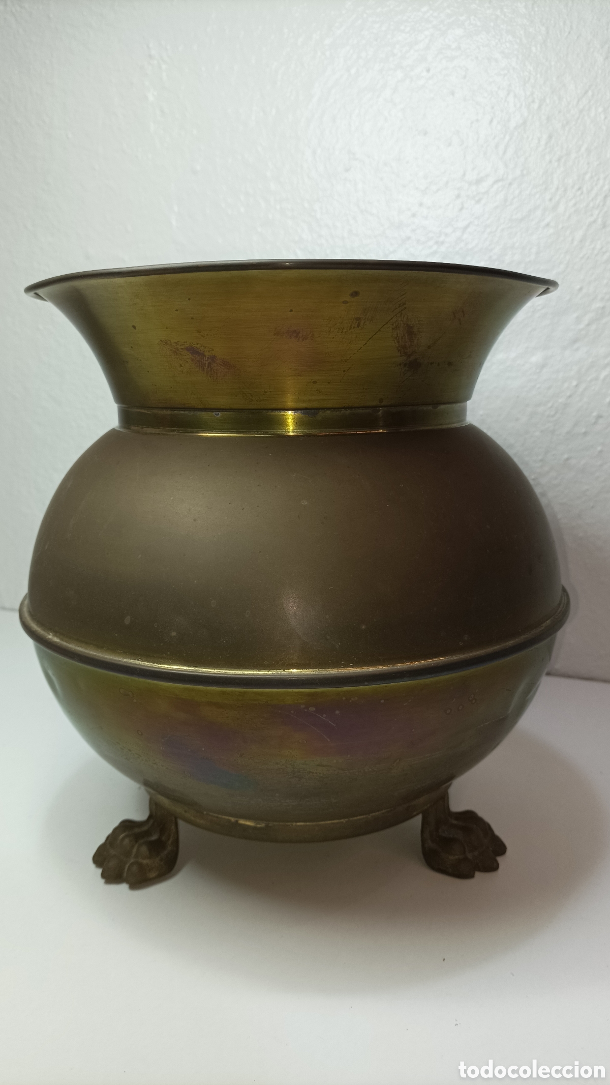 Antig&uuml;edades: Macetero o florero Antiguo de bronce - Foto 1