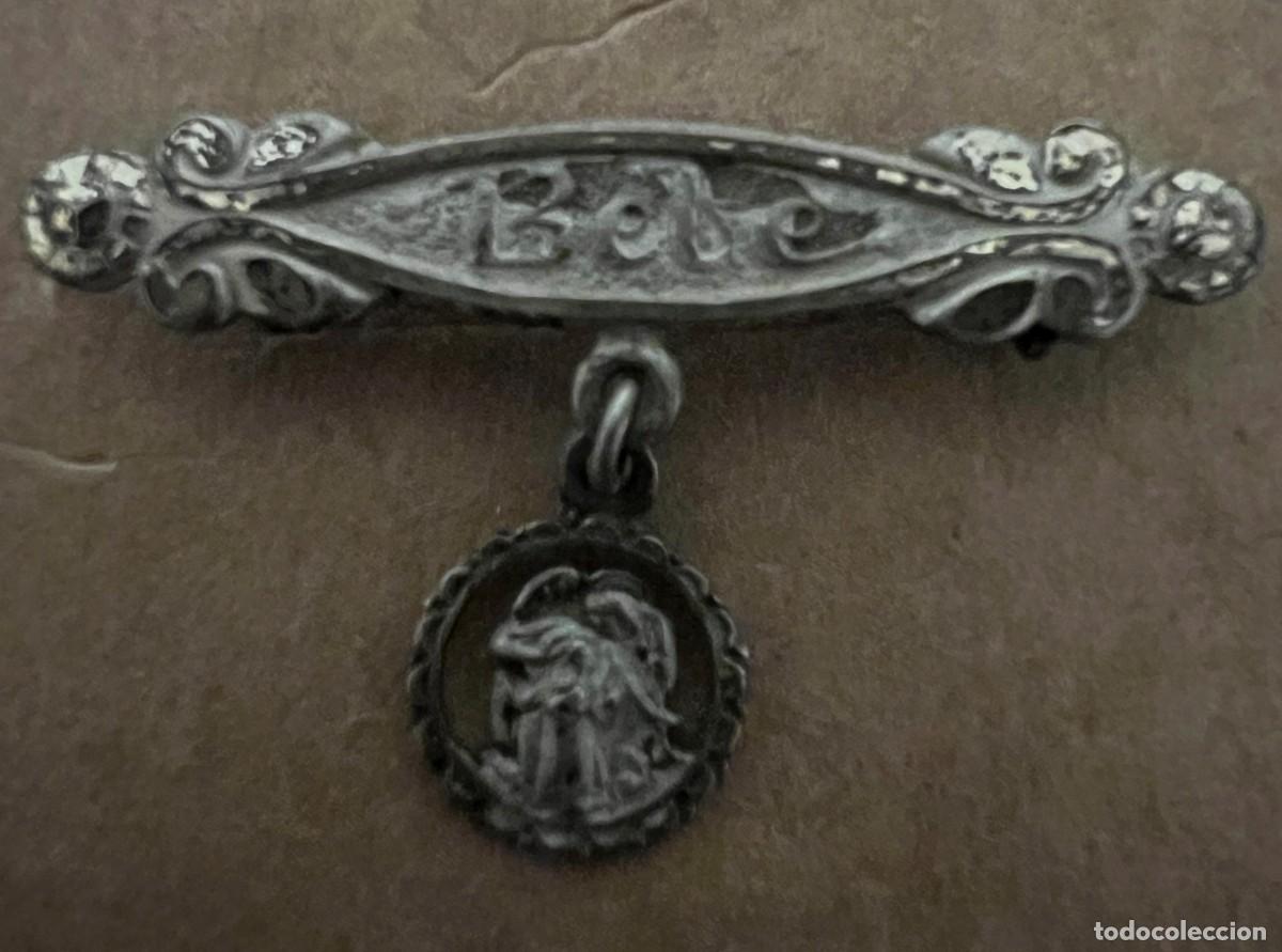 Antig&uuml;edades: Broche religioso para beb&eacute; del &Aacute;ngel de la guarda - Foto 1