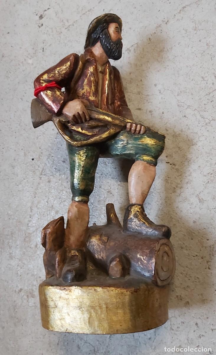 Antiquit&eacute;s: Figura de pasta o similar, cazador, 36 cm