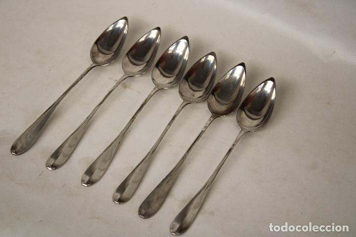 Antig&uuml;edades: 6 cucharas antiguas en plata 800 - Foto 2