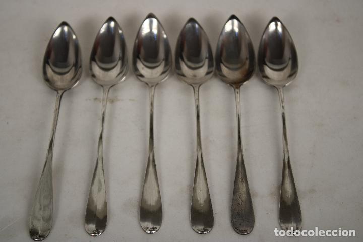 Antig&uuml;edades: 6 cucharas antiguas en plata 800 - Foto 3