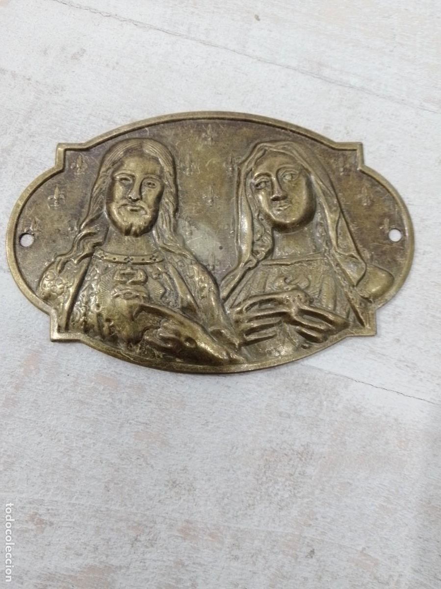 Antig&uuml;edades: PLACA RELIGIOSA PARA PUERTA - Foto 1