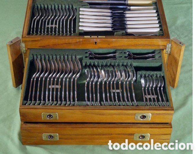 Antig&uuml;edades: Cuberter&iacute;a Walker & Hall Sheffield. 114 piezas. - Foto 3
