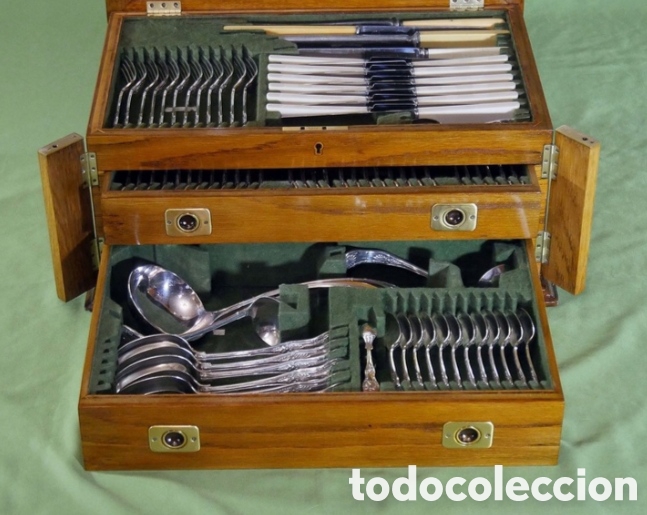 Antig&uuml;edades: Cuberter&iacute;a Walker & Hall Sheffield. 114 piezas. - Foto 4