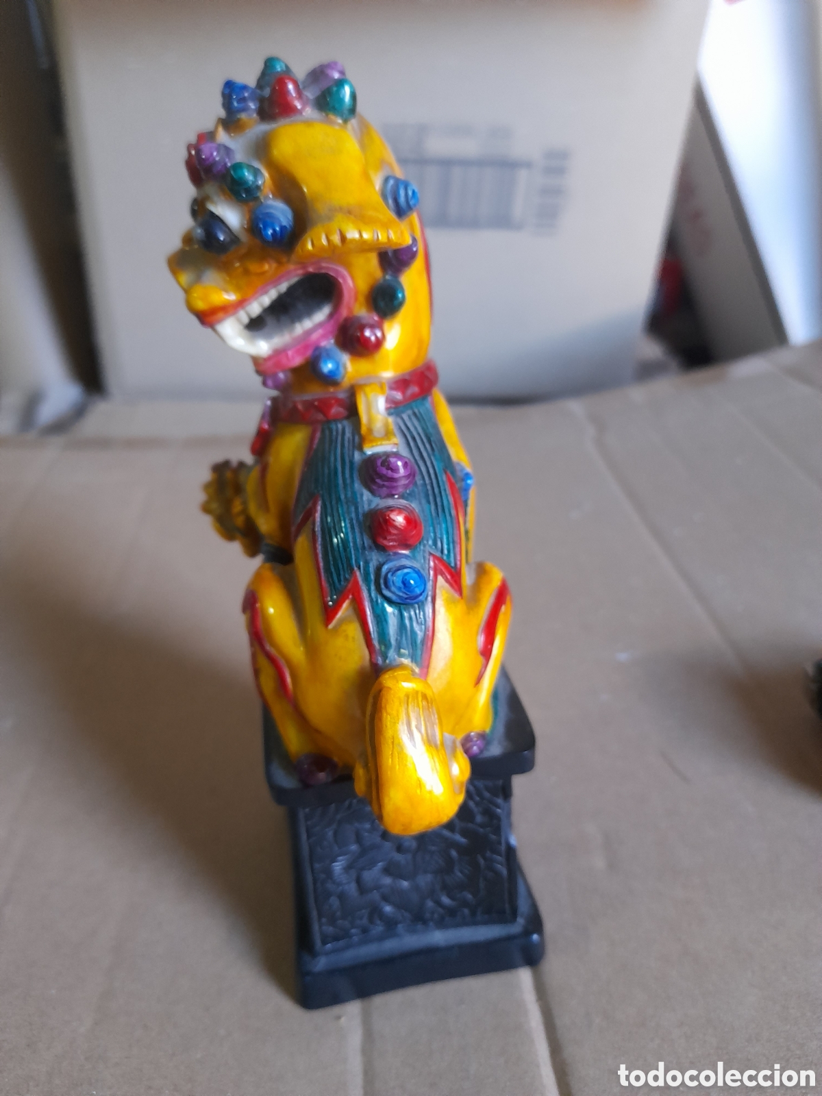 Antig&uuml;edades: Perro Foo en resina, 18 cm de altura - Foto 4
