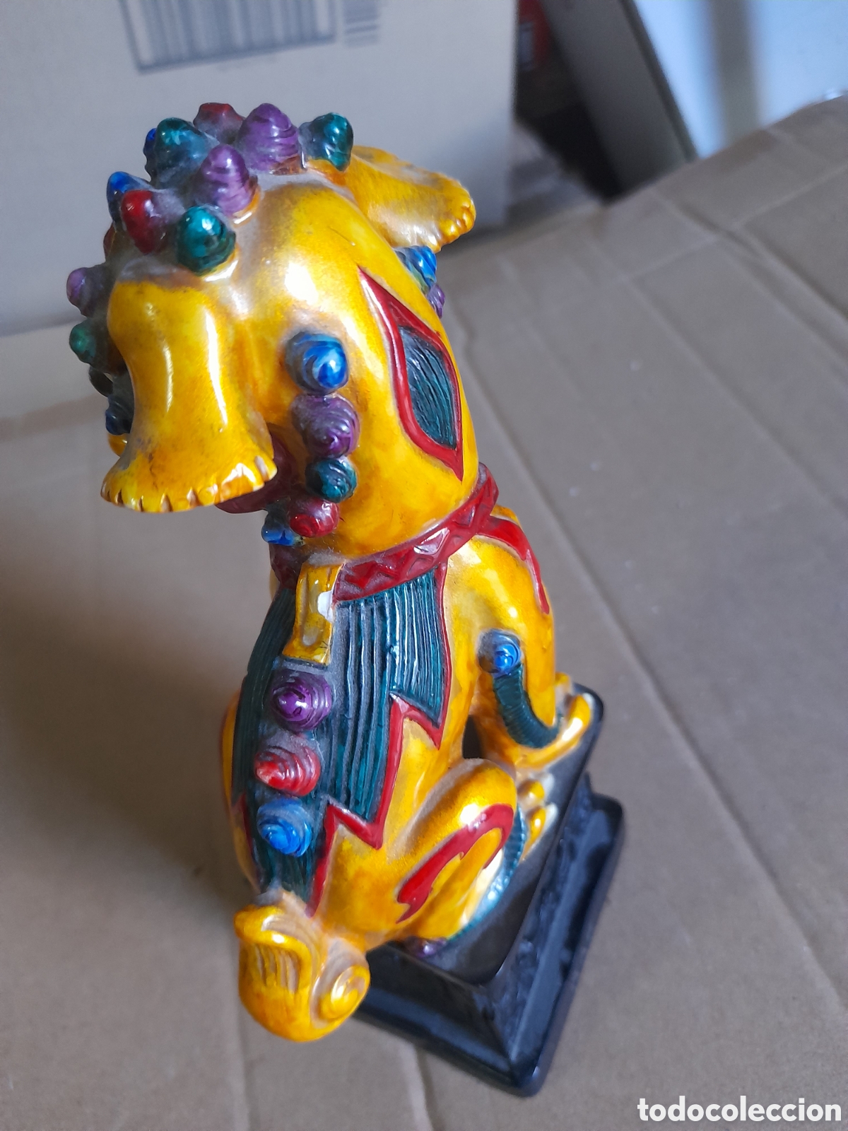 Antig&uuml;edades: Perro Foo en resina, 18 cm de altura - Foto 6
