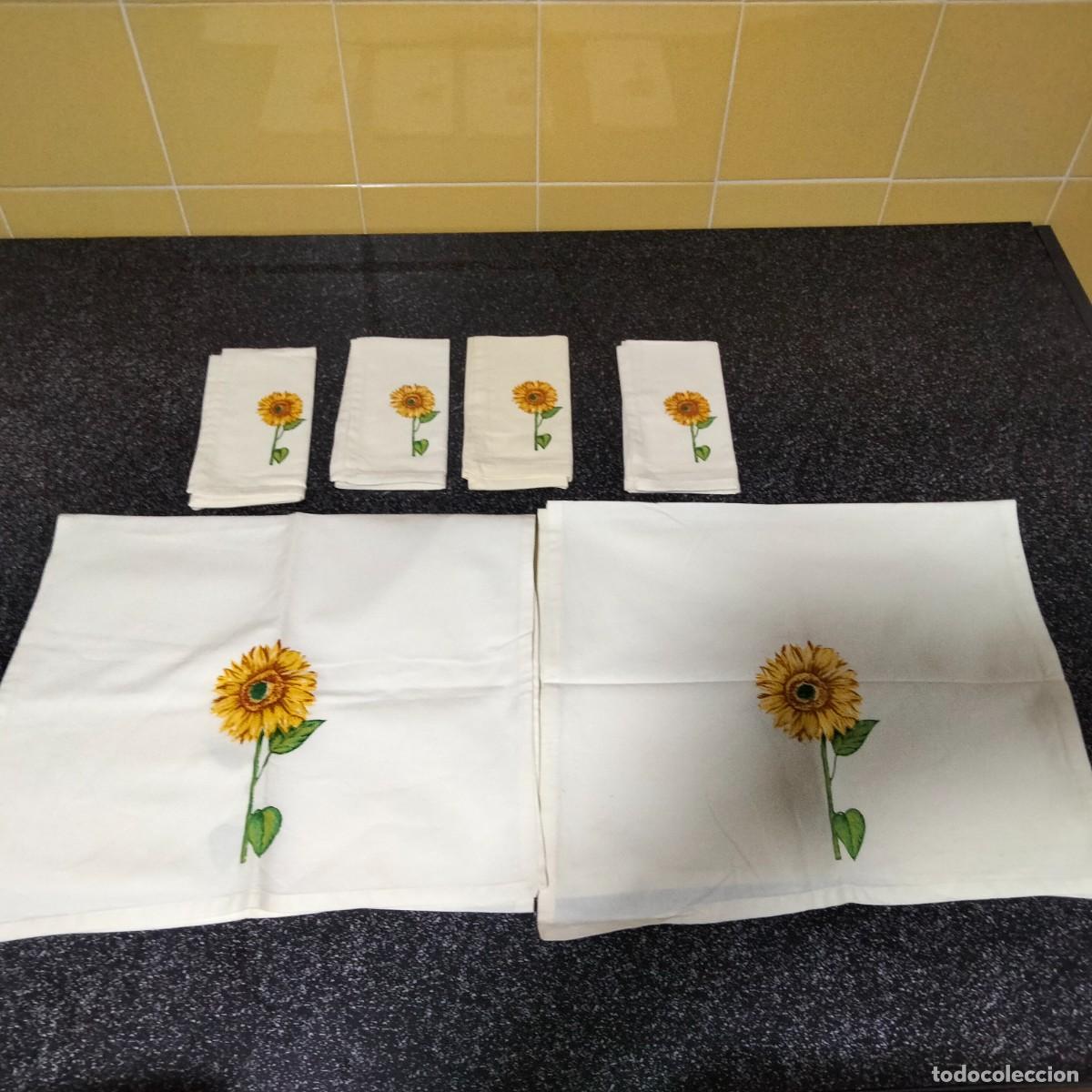 Antig&uuml;edades: dos caminos de mesa con cuatro servilletas 100% algodon - Foto 1
