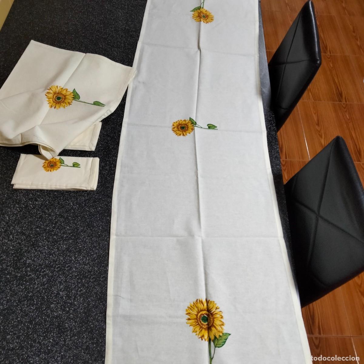 Antig&uuml;edades: dos caminos de mesa con cuatro servilletas 100% algodon - Foto 3