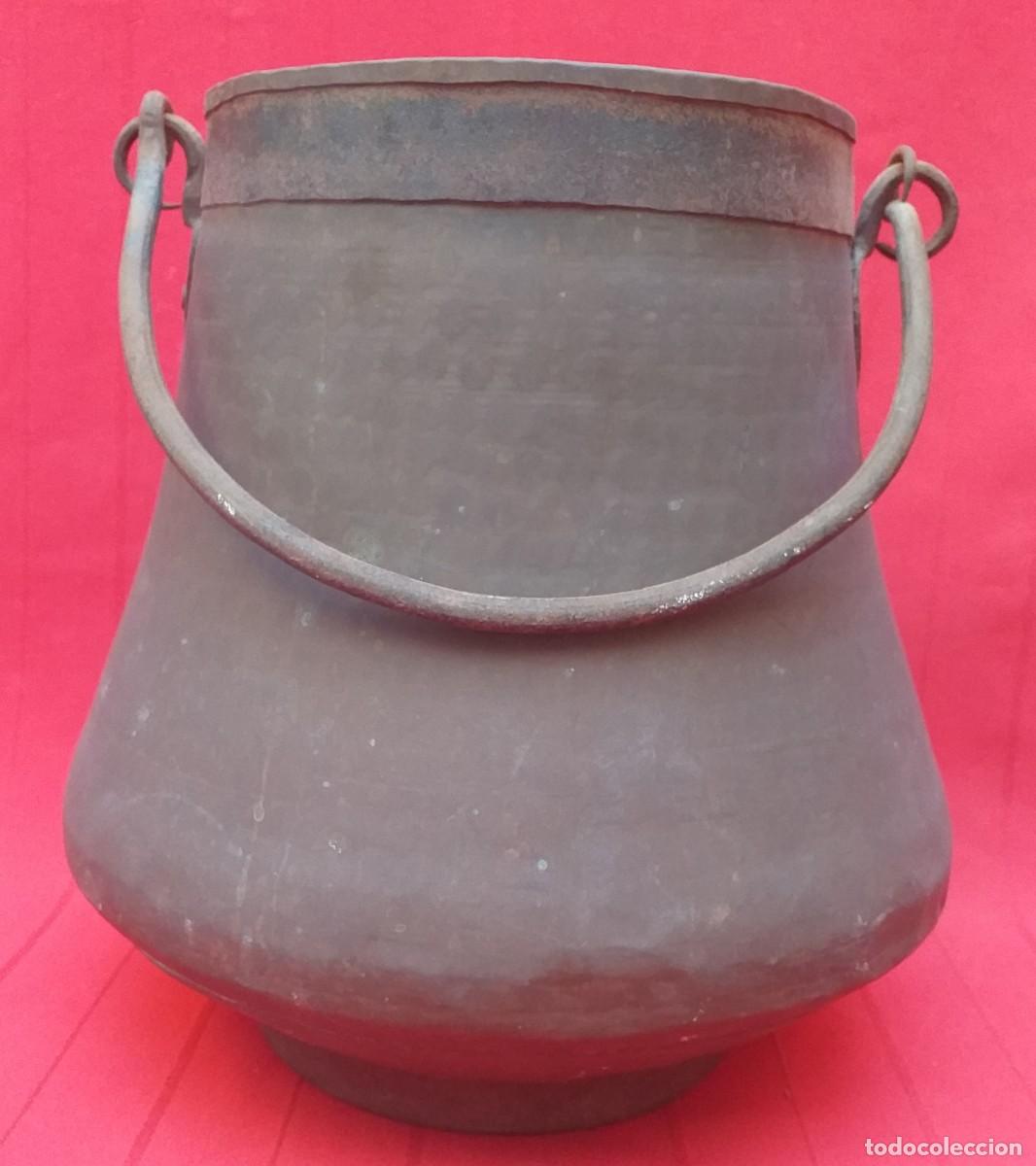 Antig&uuml;edades: OLLA DE COBRE ASA DE HIERRO - Foto 2