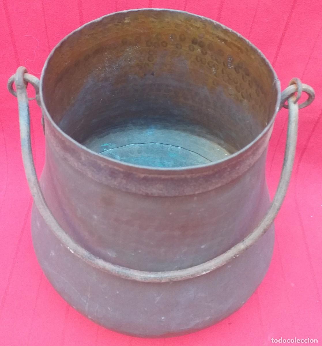Antig&uuml;edades: OLLA DE COBRE ASA DE HIERRO - Foto 3