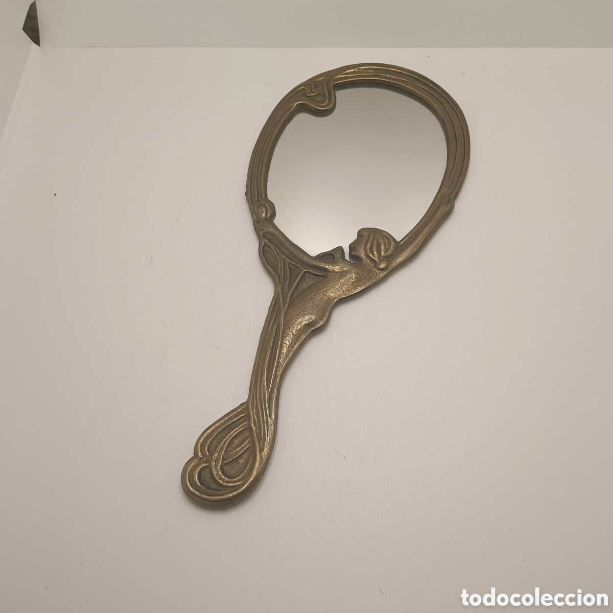 Antiquit&eacute;s: Espejo modernista en bronce patinado