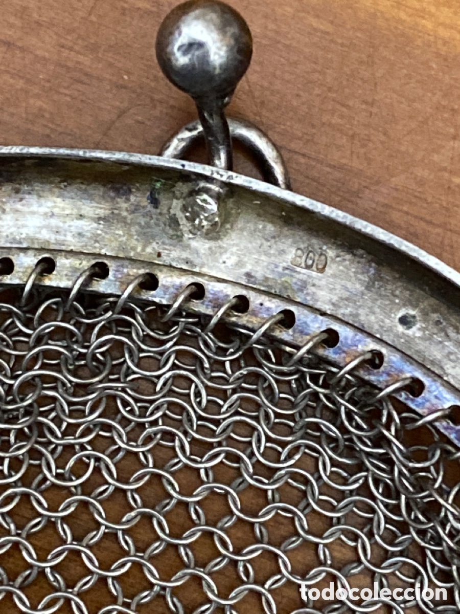 Antig&uuml;edades: Monedero antiguo de plata 800 - Foto 5