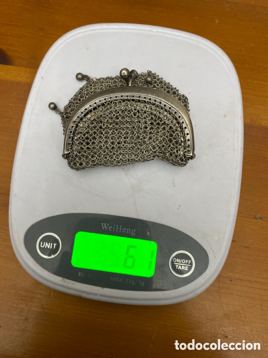Antig&uuml;edades: Monedero antiguo de plata 800 - Foto 1
