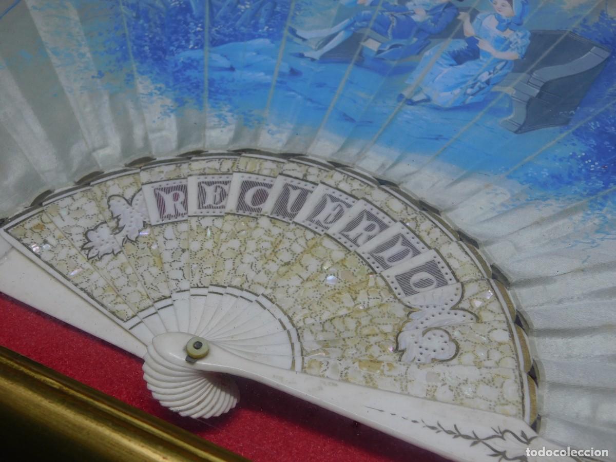 Antig&uuml;edades: ABANICO PINTADO ENMARCADO - Foto 7