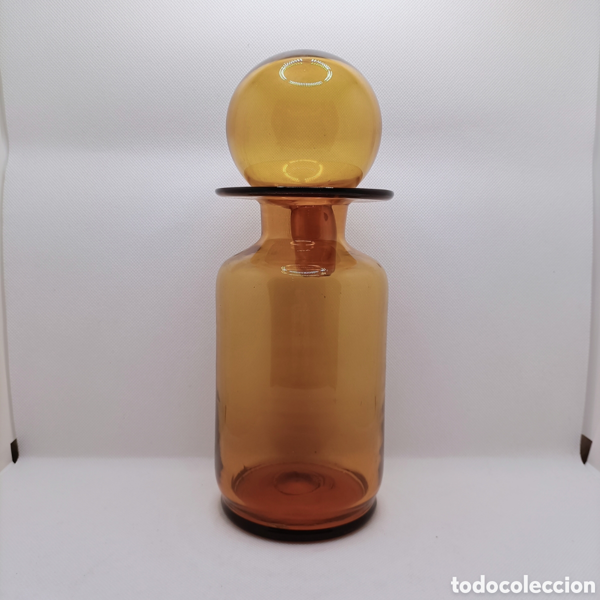 Antiquit&eacute;s: Botella italiana de Farmacia Antigua, en vidrio de color &aacute;mbar