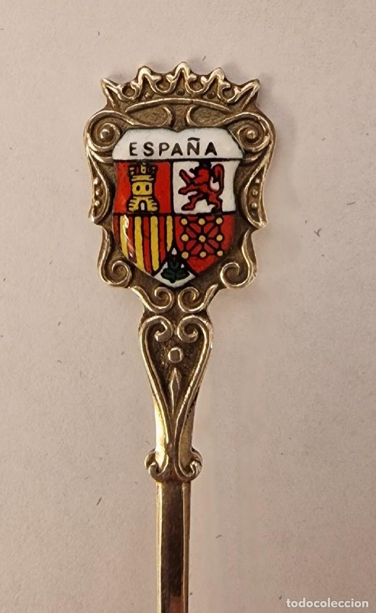 Antig&uuml;edades: Cucharita de plata con esmalte - Foto 2