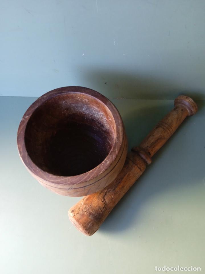 Antig&uuml;edades: SENCILLO ALMIREZ O MORTERO DE MADERA - Foto 2