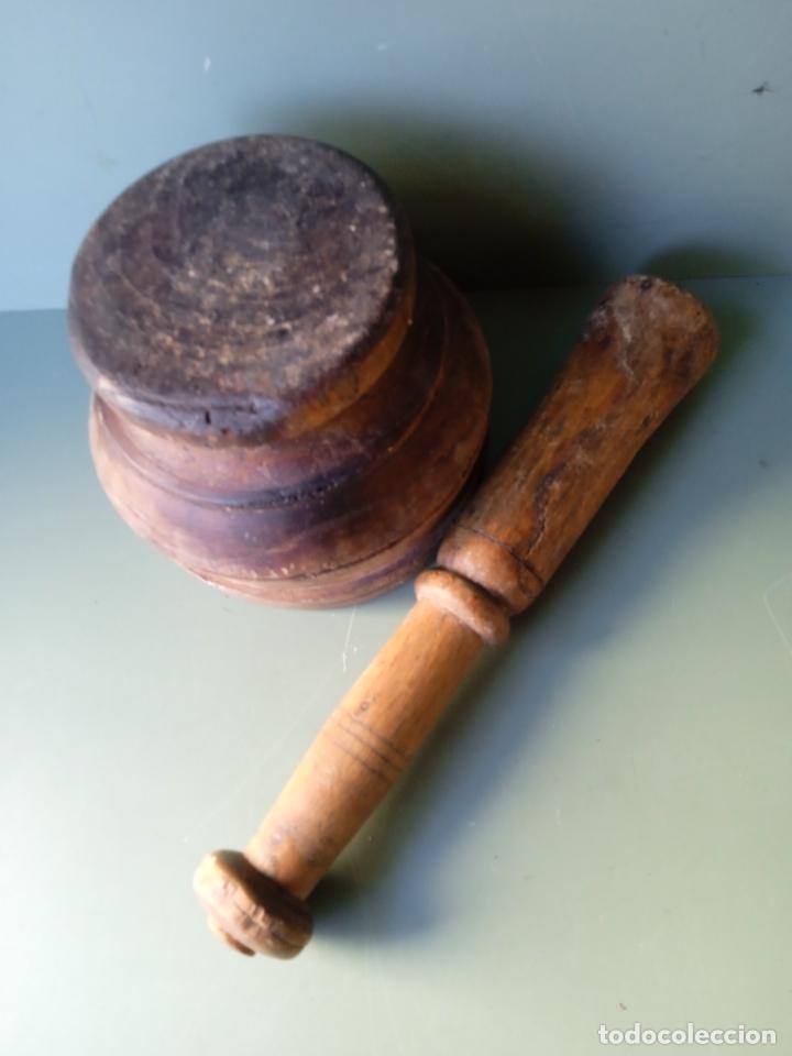 Antig&uuml;edades: SENCILLO ALMIREZ O MORTERO DE MADERA - Foto 3