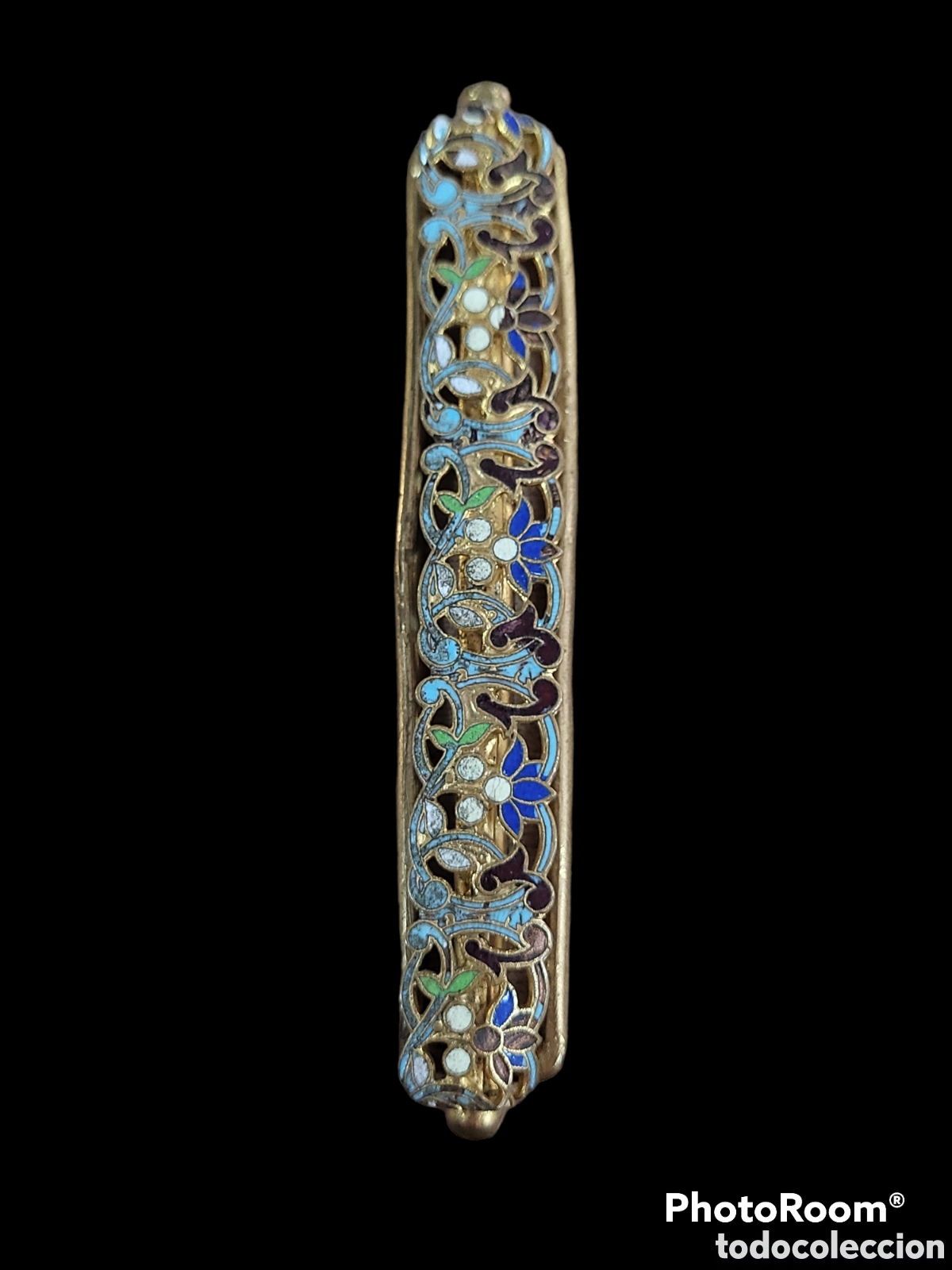 Antiques: ANTIGUA HEVILLA FRANCESA PARIS DEPOSE , BRONCE Y ESMALTES. 11x2CM