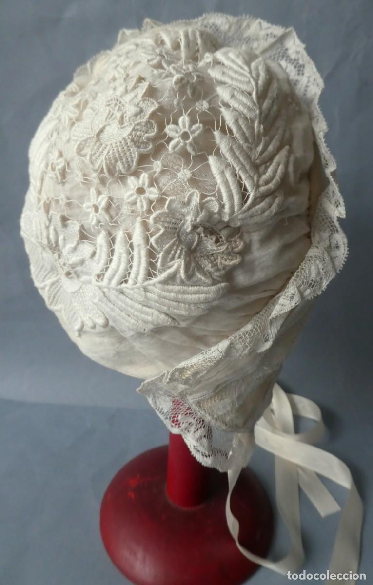 Antig&uuml;edades: ANTIGUO GORRO DE ENCAJE PPIO.S.XX - Foto 1